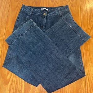 CAbi wide leg deep blue jeans size 2